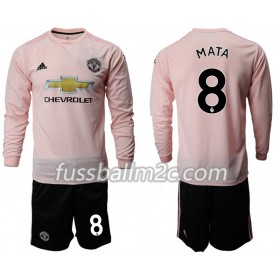 Fußballtrikots Manchester United MATA 8 Kinder Auswärts Trikotsatz 2018-2019 Langarm